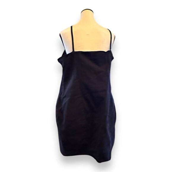 🆕 NWT Women’s H&M Divided Black Stretch Denim Mini Bodycon Dress XL 16 18 - Picture 4 of 8